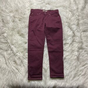 Levi's Mid-Rise Boyfriend Pants in Merlot
